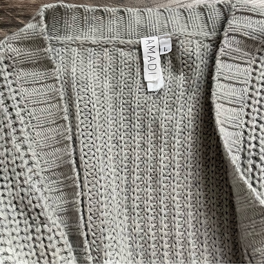 Antropologie Amadi grey knit cardigan size L - Picture 9 of 15